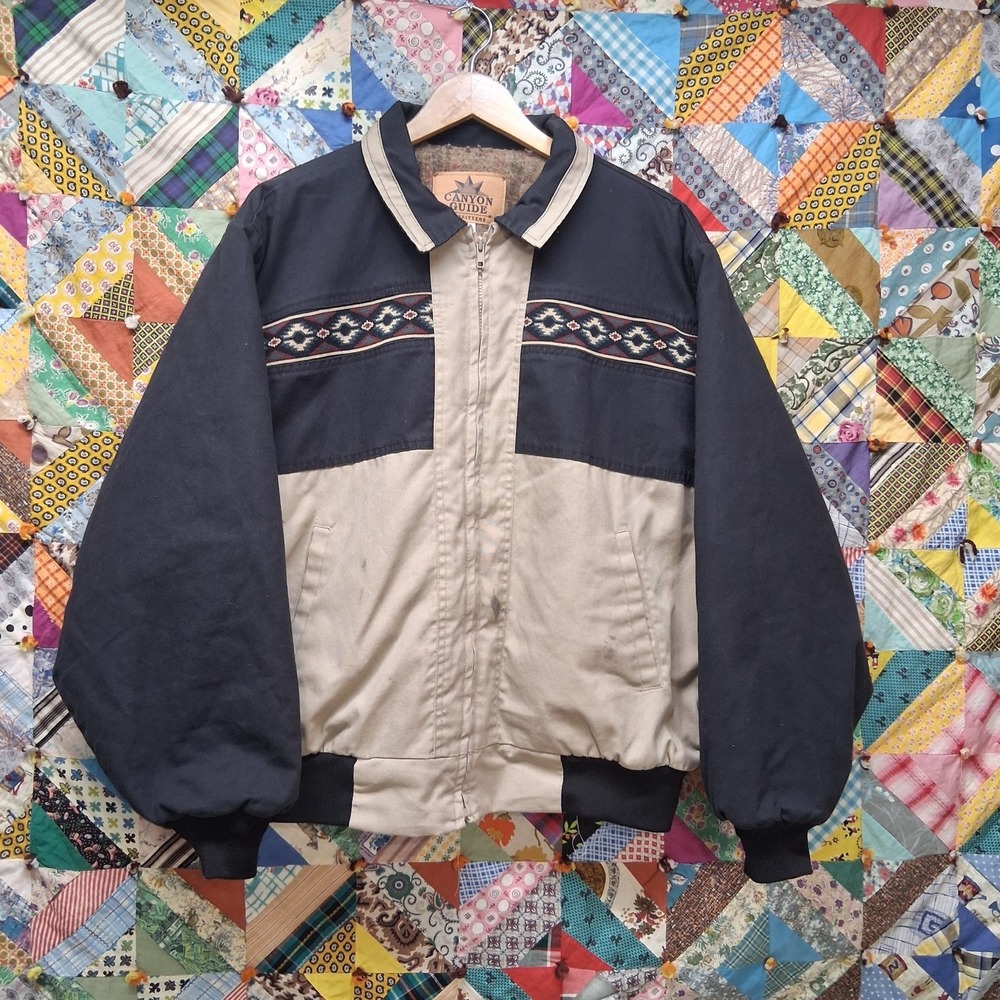 Canyon Guide Outfitters Aztec Geometric Fleece Lined Bomber Jacket Mens XL‎ Coat